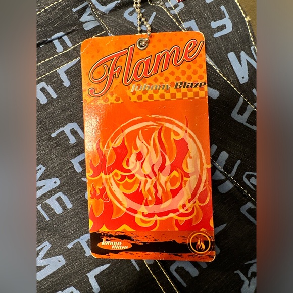 NWT Rare Johnny Blaze Flame Jeans Capris- sz.7/8 - Picture 3 of 11